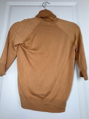 Zara Camel Brown Turtleneck Sweater three quarter sleeve